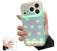 Vibrant LED Bowknot Phone Case, Built-in LED Colorful Glowing Cell Phone Cover, Glow Compatible with iPhone 11/12/13/14/15/16/17 Pro/ProMax (Yellow,for iPhone15Plus)
