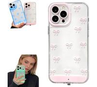 Vibrant LED Bowknot Phone Case, Built-in LED Colorful Glowing Cell Phone Cover, Glow Compatible with iPhone 11/12/13/14/15/16/17 Pro/ProMax (Pink,for iPhone16)