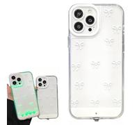 Vibrant Led Bowknot Phone Case for iPhone 11-17 Serie, Upgrade Luminous Coquette Style Light-Up Case, with Color-Changing Lights for Women Girls (White,For iPhone 12)