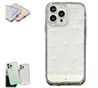 Vibrant LED Bowknot Phone Case for iPhone 17/16/15/14/13/12/11 Plus Pro Max, 2026 Luminous Bowknot Style Phone Case, Cute Glow for Women (White,for iPhone17Pro max)