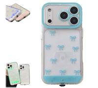 Vibrant LED Bowknot Phone Case for iPhone 17/16/15/14/13/12/11 Plus Pro Max, 2026 Luminous Bowknot Style Phone Case, Cute Glow for Women (Blue,for iPhone16Plus)