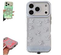 Vibrant LED Bowknot Phone Case for iPhone 17/16/15/14/13/12/11 Plus Pro Max, 2026 Luminous Bowknot Style Phone Case, Cute Glow for Women (D,for iPhone17Pro)