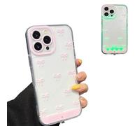 Vibrant LED Bowknot Phone Case for iPhone 17/16/15/14/13/12/11 Plus Pro Max, 2026 New Upgrade Luminous Coquette Style Light-Up Case, Cute Glow, Full Protection (16plus,Pink)