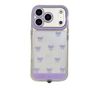 Vibrant Led Bowknot Phone Case, for iPhone 17/16/15/14/13/12/11 Plus Pro Max, Soft TPU Protective Cover, Light-Up Phone Case for Incoming Calls (15,Purple)