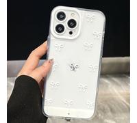 Vibrant Led Bowknot Phone Case, for iPhone 17/16/15/14/13/12/11 Plus Pro Max, Soft TPU Protective Cover, Light-Up Phone Case for Incoming Calls (15Plus,White)