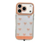 Vibrant Led Bowknot Phone Case, for iPhone 17/16/15/14/13/12/11 Plus Pro Max, Soft TPU Protective Cover, Light-Up Phone Case for Incoming Calls (17,Orange)