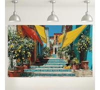 Vibrant Lemon Tree Wall Backdrop, Colorful Street Art Decor for Events, Summer Outdoor Photography Background for Parties and Celebrations 71x43 Inch