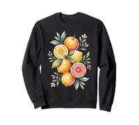 Vibrant Lemons Oranges Grapefruit Floral Boho Fruit Sweatshirt
