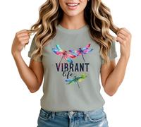 Vibrant Life Dragonflies Womens Graphic T-Shirt Nature Inspired Watercolour Insect Tee Extra Large
