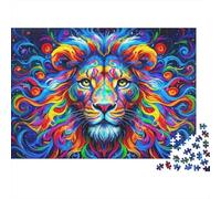 Vibrant Lion Art Colourful Rainbow Lion Head 1000 Pieces Jigsaw Puzzles Adults Fun Brainteasing Home Activity 70x50cm/1000pcs