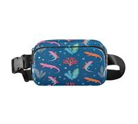 Vibrant Lizard Pattern Fashion Fanny Pack Waist Bag for Women Men Mini Bum Belt Bag with Adjustable Strap for Travel Running Hiking