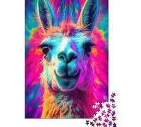 Vibrant Llama Portrait Jigsaw Puzzles for Adults Animal Puzzle Game 1000 Pieces Impossible Puzzle Home Decoration Gifts 38x26cm/1000pcs