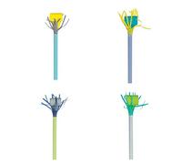 Vibrant Long Stem Bold Fringe Blowouts - Dazzling & Unique Festive Noise Makers for Celebrations - 6ct
