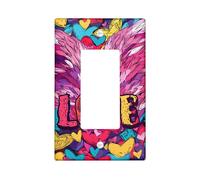 Vibrant Love Light Switch Cover Plates/Outlet Covers,Colorful Hearts for Festive Wall Accents, Thermoplastic Wall Plates,Standard Size Single Rocker