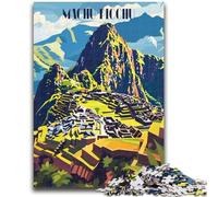 Vibrant Machu Picchu Jigsaw Puzzles for Adults 1000 Pieces, Stress Reliever Staycation Kill Time with Matching Poster And Trivia Sheet 1000pcs (50x75cm)