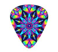 Vibrant Mandala Kaleidoscope Guitar Picks Gift Set - 12 Smooth Durable Plectrums For Acoustic, Electric & Bass Guitar, Perfect Present For Guitar Lovers & Musicians