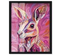 Vibrant Marsupial Shadowbox Print Zoo Art by Art Remedy, Black Frame, 24 x 30