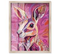 Vibrant Marsupial Shadowbox Print Zoo Art by Art Remedy, Blonde Frame, 24 x 30