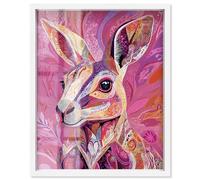 Vibrant Marsupial Shadowbox Print Zoo Art by Art Remedy, White Frame, 20 x 24