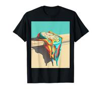 Vibrant Melting Clock Surrealist Artwork T-Shirt
