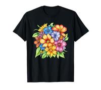 Vibrant Mixed Flower Cluster Bright Spring Blooms T-Shirt