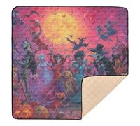 Vibrant Monsters Mash Soft Foam Baby Activity Play Mat for Floor Washable Playroom Activity Mat for Babies Infants Toddlers, 50'' x 50''