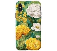 Vibrant Mosaic Olive Green Tiles Floral Botanical Case for iPhone X/XS