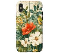Vibrant Mosaic Olive Green Tiles Floral Botanical Case for iPhone X/XS