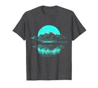 Vibrant Mountain Print Ideal for Nature Enthusiasts T-Shirt, Men, Dark Heather Grey, Medium