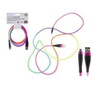 Vibrant Multicolor Juice Bank Rainbow Micro/usb Charge & Sync - 2m (1 Pc.) - High Quality - Ideal for All Devices
