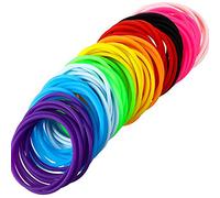 Vibrant Multicolor Silicone Hair Ties & Bracelets for Girls and Women, 100-Piece, 2.5mm Thickness, 6mm Diameter, Assorted Colors, Non-Luminescent