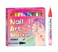 Vibrant Nail Markers Set, 12-Color Finger Tools, Quick-Dry Nail Dotting Pen Set for Women Girls, Smooth-Tip Acrylic Markers with Precise Lines Coloring Kit with Multi-Effects