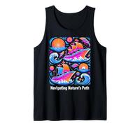 Vibrant Nautical Ship Design Navigating Nature Tank Top