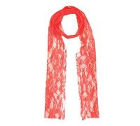 Vibrant Neon Orange Lace Scarf (1 Pc.) - Perfect Accessory for Parties, 1980's Themed Events, Festivals, Cosplays, & More Halloween