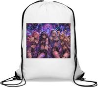 Vibrant Neon Psy Trance Festival Gym Sack Casual Drawstring Bag White