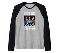 Vibrant New York Statement for Funny Late or Rude Raglan Baseball Tee