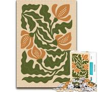 Vibrant Orange Floral Illustration - Modern B Jigsaw Puzzle, 1000 Piece | Weekend puzzle activity on winter nights for steady concentration.