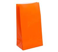 Vibrant Orange Paper Party Bags (25cm x 13cm) 12 Count - Perfect for Celebrations and Events