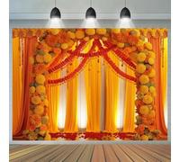 Vibrant Orange Yellow and Red Calendula Wedding Background Banner - Multiple Sizes to Choose from