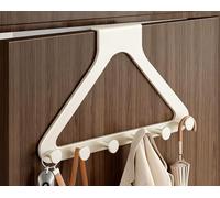 Vibrant Over Door Hooks with Damage-Free Adhesive Mount, 6 Heavy Duty Hooks 8.7 Inch Height No Drill for Coats & Robes