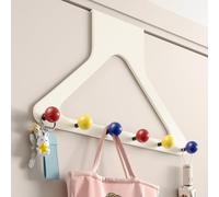Vibrant Over Door Hooks with Damage-Free Adhesive Mount, 6 Heavy Duty Hooks 8.7 Inch Height No Drill for Coats & Robes