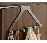 Vibrant Over Door Hooks with Damage-Free Adhesive Mount, 6 Heavy Duty Hooks 8.7 Inch Height No Drill for Coats & Robes