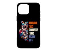 Vibrant Owl Illustration Design Motivational Wisdom Quote Case for iPhone 16 Pro Max