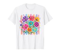 Vibrant Painterly Floral Bouquet Brushstrokes T-Shirt