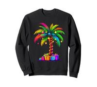 Vibrant Palm Tree with Christmas Ornaments Sweatshirt