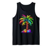 Vibrant Palm Tree with Christmas Ornaments Tank Top