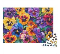 Vibrant Pansy Flowers 1000 Piece Extra-thick Cardboard Classic Jigsaw Puzzle Adult Jigsaws Brain Training Wall Decoration Gift Idea 52x38cm/1000pcs