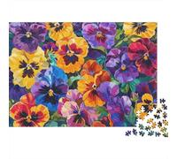 Vibrant Pansy FlowersJigsaw Puzzle Flower Toddler Safe Toy Bedroom Relaxation Family Fun Activity 1000 Pieces 52x38cm/1000pcs
