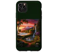 Vibrant Paradise Landscape: Sunset Mountain Waterfall Art Case for iPhone 11 Pro Max