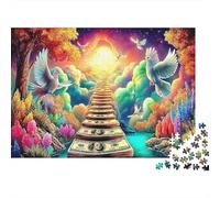Vibrant Paradise Pathway 1000 Piece Jigsaw Puzzle Paper Fantasy Stairs for Adults Brain Teaser Eco Board Home Decor 70x50cm/1000pcs